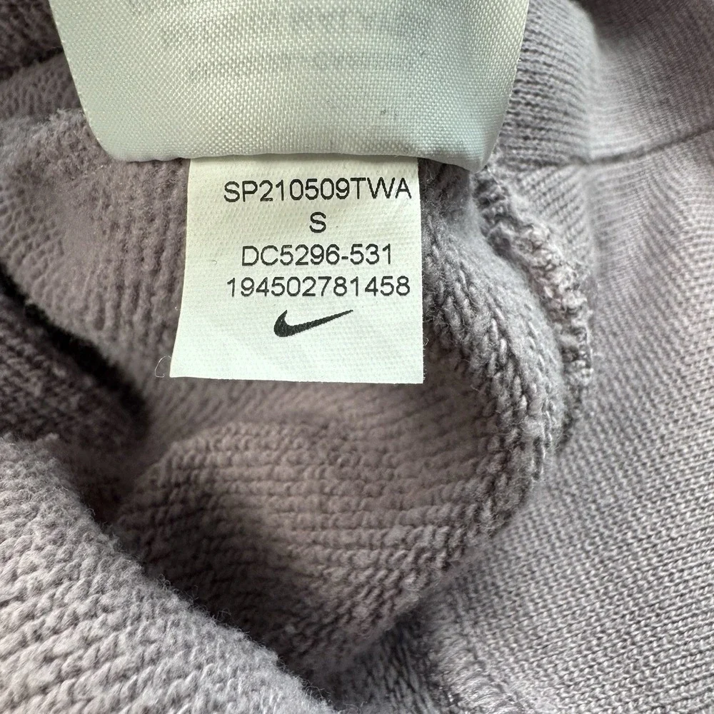 Nike Air Sweatshirt Womens Small Cropped Fleece Long Sleeve Purple